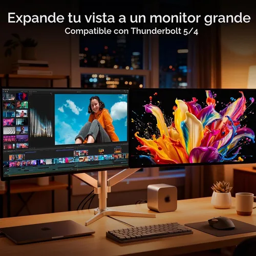 Vista 5 de Cable USB-C trenzado de nailon a DisplayPort 2.1 de 3.3 pies 4K@240Hz
