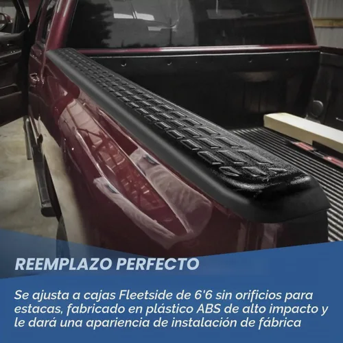 Vista 5 de [Agujeros sin estaca] Par de tapas de rieles de cama trasera Stepside compatibles con Silverado Sierra 1500 2500 2500HD 3500HD 6'6" Fleetside Bed