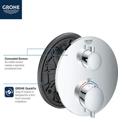 Vista 7 de GROHTHERM® SMARTCONTROL DE LA FUNCIÓN ÚNICA DE LA VÁLVULA TERMOSTÁTICA DE 2 MANIJAS Estrella Cromo Claro