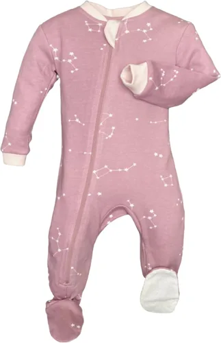 Vista 65 de ZippyJamz - Pijama orgánica para bebé con pies y cremallera para cambiar pañales fácil y rápido