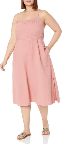 Vista 3 de The Drop Octavia - Vestido midi de gasa con tirantes para mujer