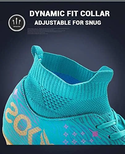 Vista 3 de Niber botines de fútbol para hombres y niños para césped para exteriores e interiores para deportes correr caminar zapatos deportivos