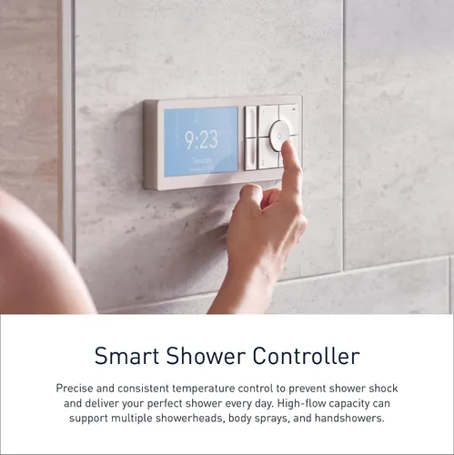 Vista 3 de Moen TS3302BL - Controlador de sistema de agua digital inteligente de 2 salidas para válvula de ducha termostática, en color negro mate