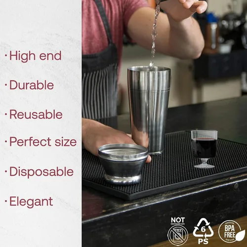 Vista 2 de Smarty Had A Party Elegantes copas de vino de plástico de 8 onzas con tallo – Copas de agua desechables de 4 pulgadas de alto a granel para bodas