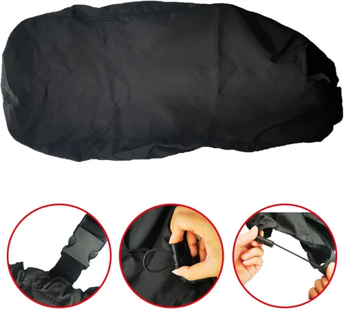 Vista 2 de Fundas de asiento de ATV negras, impermeables, antideslizantes, universales para la mayoría de ATV