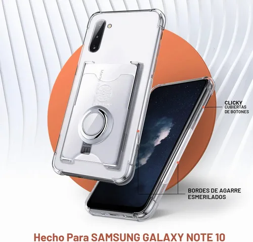 Vista 8 de Shields Up Funda para Samsung Galaxy Note 10, funda minimalista con tarjetero [3 tarjetas] y soporte de anillo, [protección contra caídas] funda