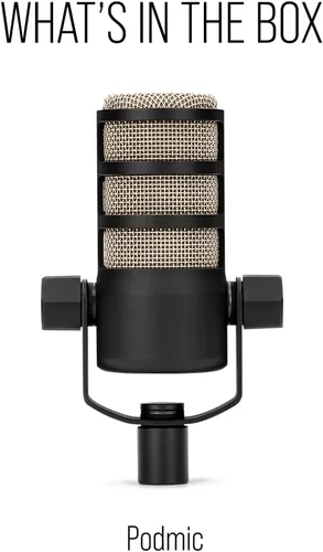 Vista 8 de Micrófono de transmisión dinámica cardioide PodMic RØDE: salida XLR, requiere interfaz de audio (RØDECaster, AI-1 o similar). Para conectar y usar