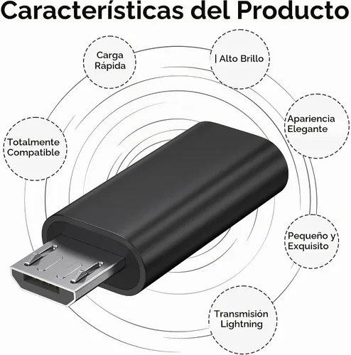 Vista 4 de Vanjua Paquete de 2 adaptadores micro USB a USB C, adaptador de transferencia de datos, para Galaxy S7/S7 Edge/S6/J7, LG G4 y más dispositivos Negro