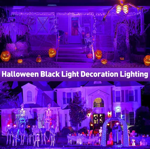 Vista 7 de Luz negra LED recargable, luz negra portátil alimentada por batería, luz LED de inundación de 400 nm, luces negras, fiesta de neón brillante, pesca