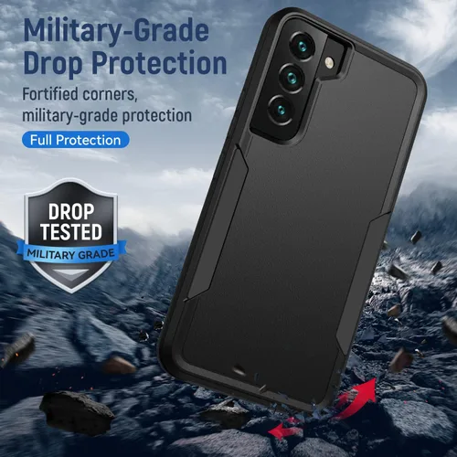 Vista 6 de para Samsung Galaxy S22 - Funda con protector de pantalla HD [Probado contra caídas de grado militar] Funda protectora resistente, dura y a prueba