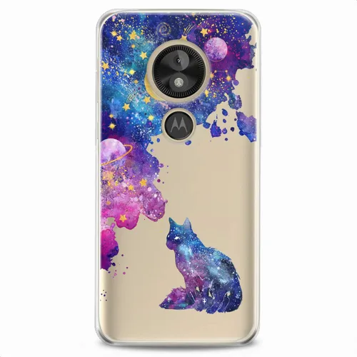 Vista 8 de Funda de TPU compatible con Motorola G9 G8 Plus G7 E20 P40 Z4 Edge 20 G22 Stylus Galaxy suave colorido patrón abstracto púrpura estrellas claro gato