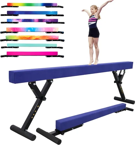Vista 12 de FC Funcheer - Viga de equilibrio ajustable para niños - Viga de gimnasia de 8 pies - Viga de piso alto y bajo para todos los niveles de gimnasia