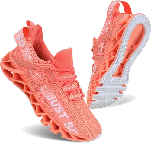 Vista 11 de Umyogo Zapatos deportivos, antideslizantes, para caminar, para mujer 1-1Púrpura