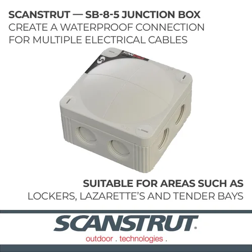 Vista 2 de Scanstrut SB-8-5 Caja de conexiones eléctricas a prueba de agua - 5 vías
