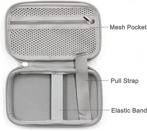Vista 2 de Bolsa de suministro para diabéticos de carcasa rígida para diabetes, estuche organizador para monitor de glucosa en sangre, kit de prueba con A-Negro