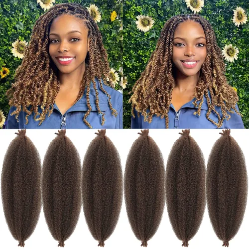 Vista 35 de Cabello para trenzar de 10 pulgadas para locs suaves sintéticos, trenzas de ganchillo Passion Spring Cuban Twist Hair Butterfly Loc Marley Twist