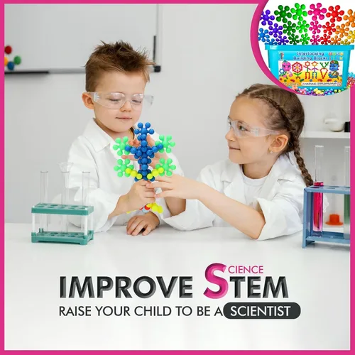 Vista 5 de Curious 2 Learn Bloques de construcción de 300 unidades – Juguetes STEM para la creatividad – Regalo de cumpleaños para niños de 4 años – Juego