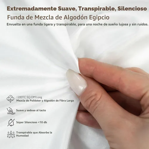 Vista 4 de Edredón de plumas de lujo de hotel tamaño Twin, relleno de edredón de calor medio para todas las estaciones, funda de mezcla de algodón egipcio
