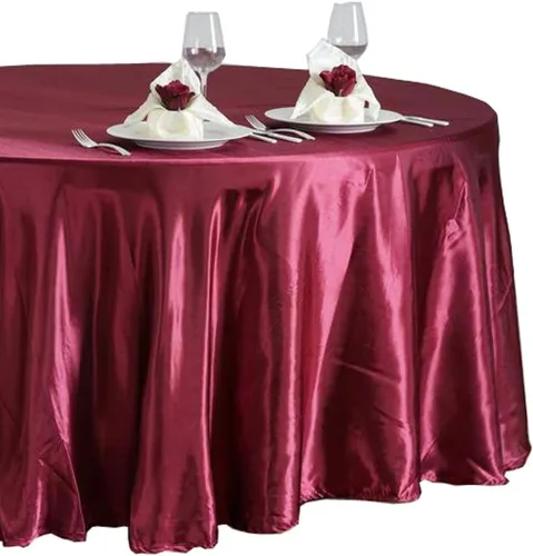 Vista 3 de Tektrum Mantel redondo de satén sedoso de 108 pulgadas, tela de alta calidad, lo mejor para bodas, fiestas, banquetes, eventos, restaurantes