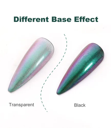 Vista 2 de Major Dijit Chameleon - Esmalte de uñas holográfico con purpurina de secado rápido, esmalte de uñas cromado iridiscente brillante (02)