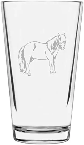 Vista 28 de Shetland Pony (cuerpo) - Vaso de pinta grabado con temática de caballo alternativo de 16 onzas