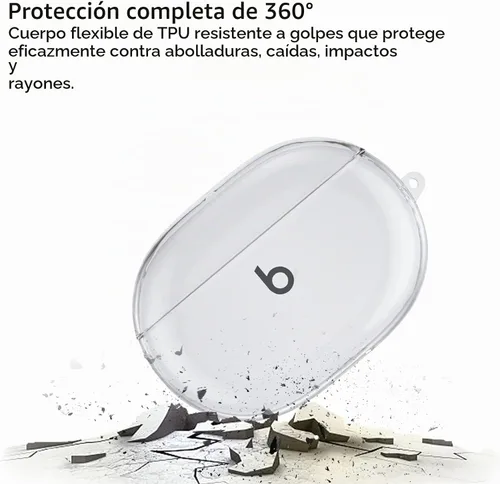 Vista 5 de Aircawin Funda transparente para Beats Studio Buds Plus 2021, para Beats Buds Cover 2023, TPU suave de protección completa para Beats Studio Buds+