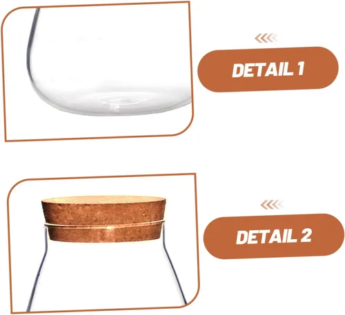 Vista 3 de DOITOOL Tarro de cristal para caramelos, recipiente de almacenamiento de vidrio con tapa de madera, tarro de galletas de caramelo transparente