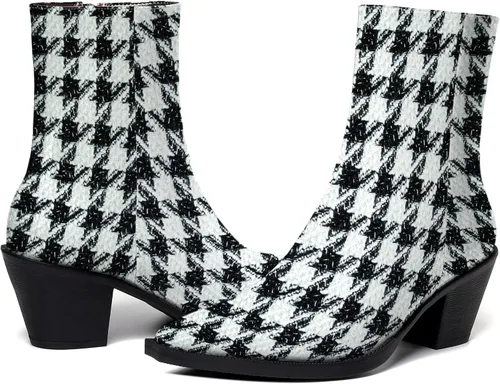 Vista 6 de WAYDERNS Botas altas de tacón medio para mujer, con cierre de cremallera, de 2.2 pulgadas