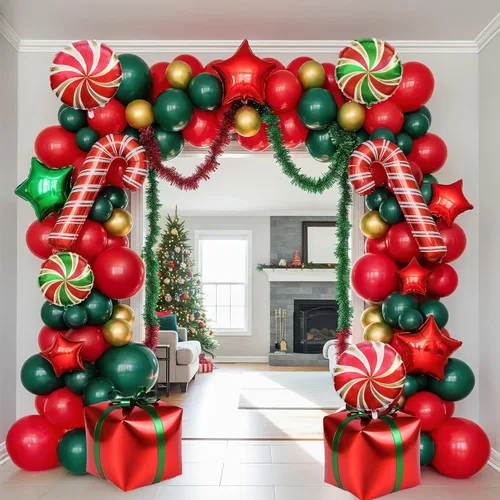 Vista 9 de Puerta de Pan de Jengibre de Navidad con Luces, Decoraciones de Cubierta de Cartón, Letrero de Pancarta de Porche de Dulces de Casa de Pan