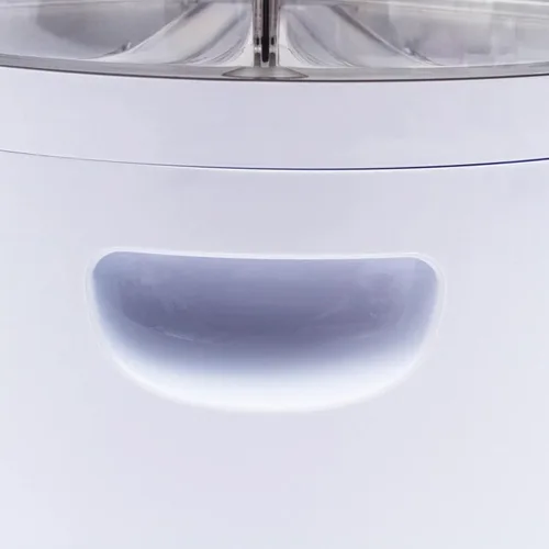 Vista 7 de Dispensador de granos giratorio de 360°, dispensador de cereales grande de 6 rejillas, recipiente de grano sellado con divisor y mango extraíbles