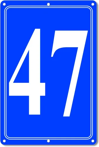 Vista 31 de Premium Aluminum Number Signs, Metal 12" X 8" Blue Numbered Sign Outdoor for Parking Lots, Floor, Dock, Court, Aisle, Field, High Visibility, No