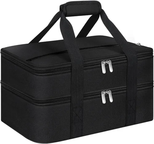 Vista 33 de Porta cacerolas aislado, porta ollas portátil para alimentos calientes o fríos, bolsa de lasaña para almuerzo para fiestas de comida, se adapta a