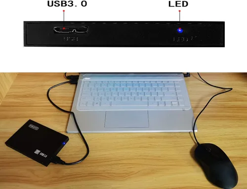 Vista 5 de HWAYO 2.5'' 120GB Disco Duro Externo Portátil Ultra Delgado USB3.0 HDD Almacenamiento para PC/Ordenador de escritorio/Portátil/MacBook/Chromebook