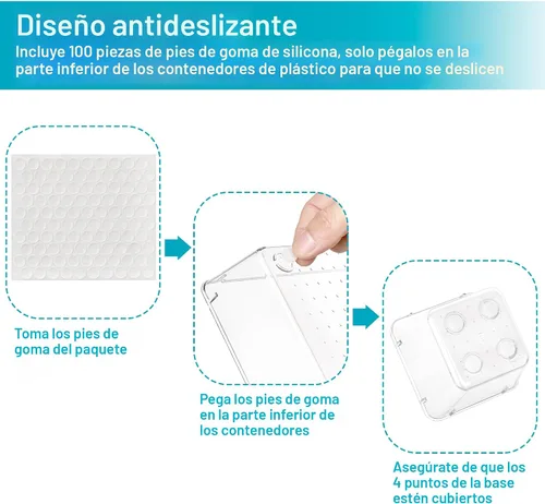 Vista 4 de Vtopmart Juego de 25 organizadores de cajones de plástico transparente, 4 tamaños versátiles bandejas organizadoras de cajones de baño y tocador