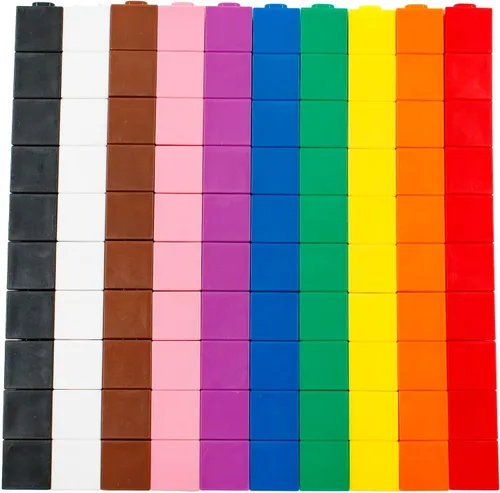 Vista 4 de Junior Learning: 100 Mathcubes - Paquete de 100 cubos multicolores, construye y aprende, aprendizaje y desarrollo práctico de matemáticas, niños a