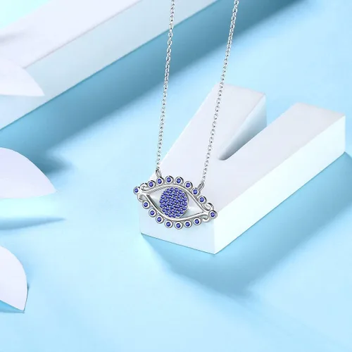 Vista 5 de Joyería con símbolo de protección contra el mal de ojo para mamá, abuela, collar de mal de ojo azul plateado, pulsera de mano con estrella de David