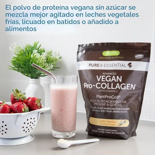 Vista 16 de Igennus Advanced - Péptido de colágeno vegano de vainilla en polvo, 35