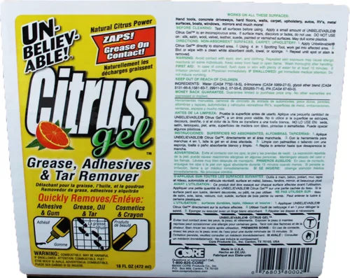 Vista 3 de Increíble! UCG-16 - Removedor de manchas Citrus Gel Pro para alfombras y tapicería (caja de 12)