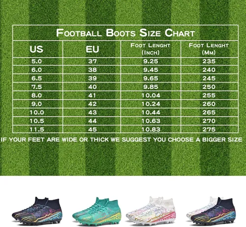 Vista 8 de ASHION Men's Soccer Cleats Big Boy's Professional Football Cleats Anti-Skid FG Womens Athletic Outdoor Football Shoes
