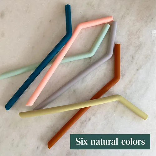 Vista 8 de Simka Rose Pajitas de silicona para niños y niños pequeños, 5 pulgadas, multicolor, paquete de 6, pajitas cortas de silicona reutilizables