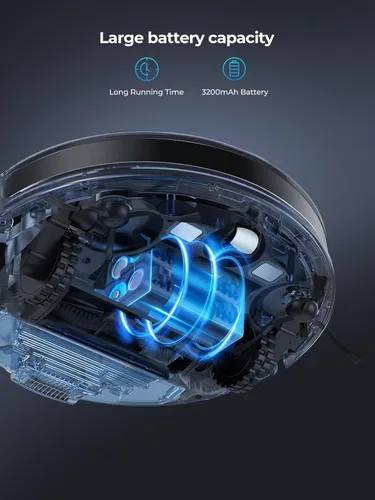 Vista 7 de Robot aspirador y trapeador, 5000 Pa - Robot aspirador autovaciante, aspiradora robótica de navegación Lidar con mapeo inteligente, 180 minutos