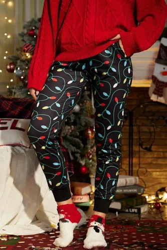 Vista 5 de For G and PL Pantalones de pijama feos navideños con bolsillo para mujer