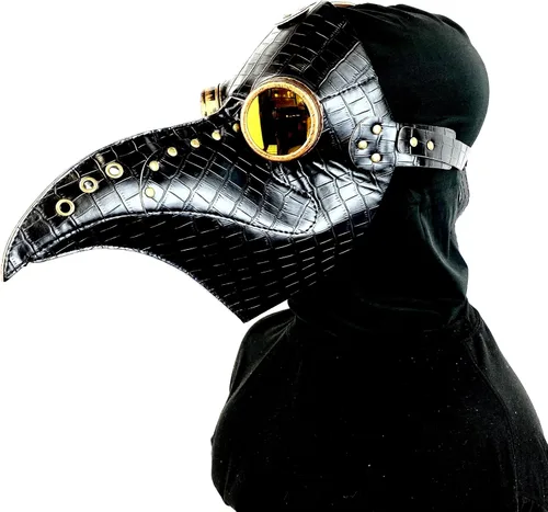 Vista 12 de Máscara de médico de la peste steampunk máscara de nariz larga para disfraz de Halloween, fiesta de cosplay