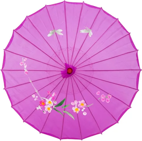 Vista 16 de THY COLLECTIBLES Sombrilla china japonesa de 33 pulgadas para bodas, fotografías, disfraces, cosplay, decoración y otros eventos (azul)