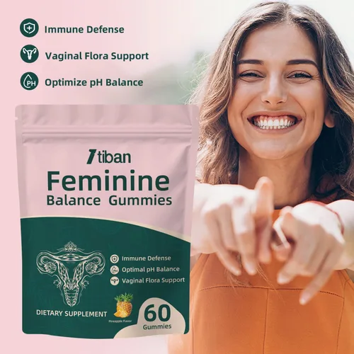 Vista 5 de Gomitas para Mujeres para Equilibrio del pH, Probiótico Premium para la Salud Femenina Vaginal, Apoyo Inmunológico, Vegano, Sin Gluten, Sabor a Piña