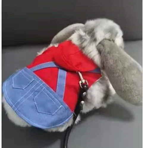 Vista 3 de Disfraz para mascota pequeña, ropa de conejo, sudadera con capucha de hurón, chaleco de conejo, arnés y correa, conjunto de gatito, suéter