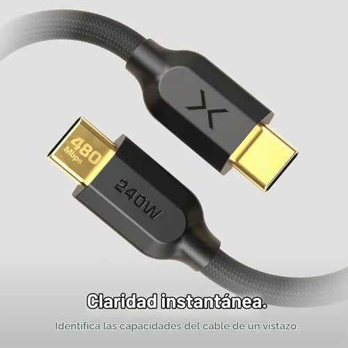 Vista 6 de NOCO XGrid XC1: Cable USB-C a USB-C de 240W – Cable de carga rápida tipo C, certificado USB-IF, chip inteligente E-Marker, datos de 480Mbps, nylon