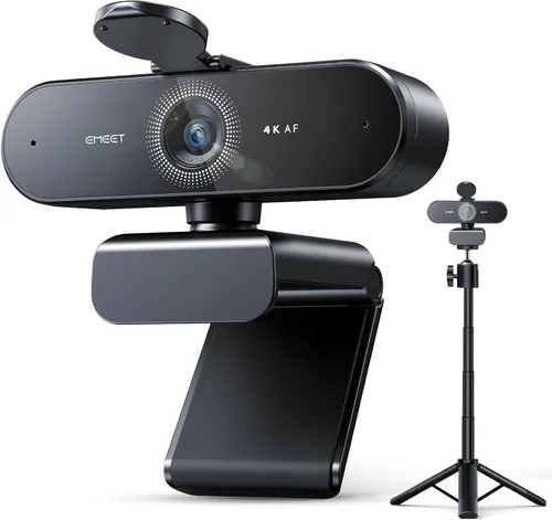 Vista 10 de EMEET NOVA 4K Cámara web 4K de doble cámara para PC, cámaras gran angular y teleobjetivo, zoom híbrido máximo 11X, enfoque PDAF, control remoto