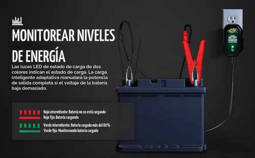 Vista 7 de Battery Tender Junior 6V, Cargador y Mantenedor de Batería de 1.25 AMP: Cargador Automático Completo de Batería Automotriz de 6V para Coches