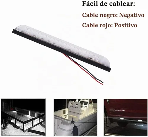 Vista 3 de NPAUTO 4 unids 8 "18 LED impermeable tira de luz blanca barra de luz blanca